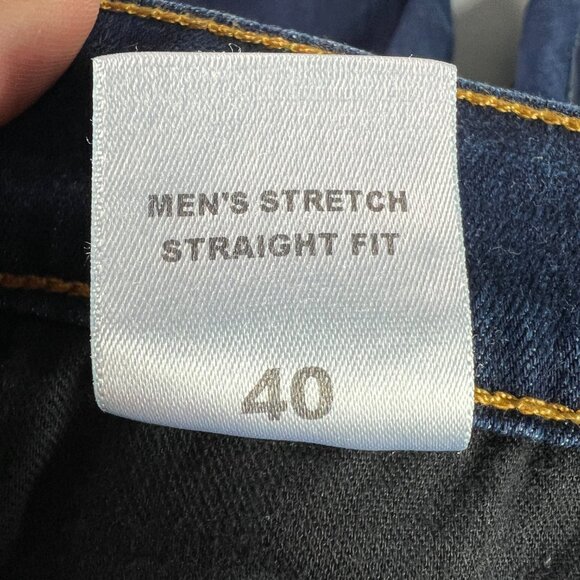 Aviator Jeans Men's 39 x 32* Straight Dark Blue Faded Stretch Denim Tag 40 - Picture 8 of 16